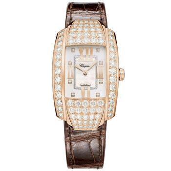 La Strada Quartz Mother of Pearl Diamond Dial 18K Rose Gold Watch
