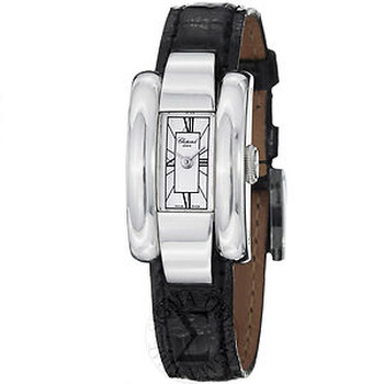 La Strada White Dial Black Leather Watch