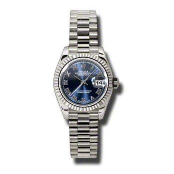 LadyDatejust 26 Black Dial 18K White Gold President Automatic Watch 179179BLRP
