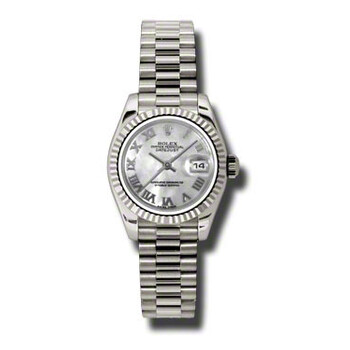 LadyDatejust 26 Mother Of Pearl Dial 18K White Gold President Automatic Watch 179179MRP