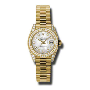 LadyDatejust 26 Mother Of Pearl Dial 18K Yellow Gold President Automatic Watch 179158MDP