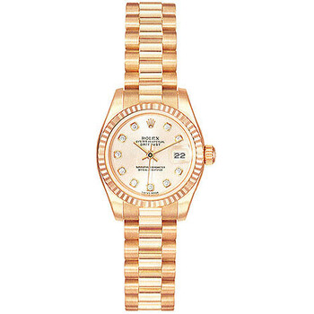 LadyDatejust 26 Pink Dial 18K Rose Gold President Automatic Watch 179175RDP