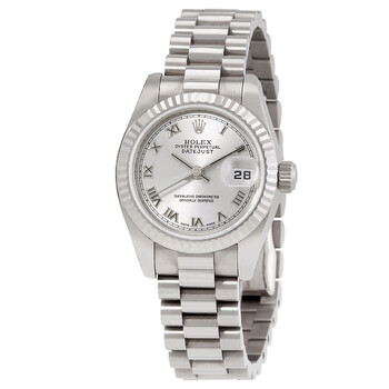 LadyDatejust 26 Silver Dial 18K White Gold President Automatic Watch 179179SRP