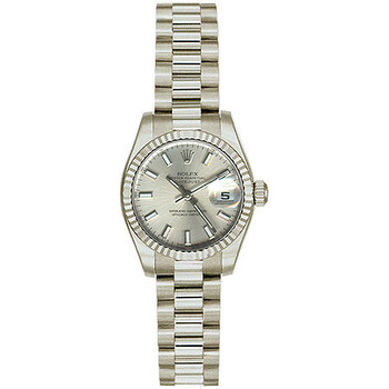 LadyDatejust 26 Silver Dial 18K White Gold President Automatic Watch 179179SSP