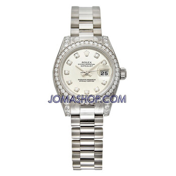 LadyDatejust 26 White Dial 18K White Gold President Automatic Watch 179159WDP