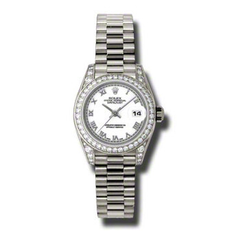 LadyDatejust 26 White Dial 18K White Gold President Automatic Watch 179159WRP