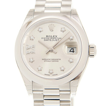 LadyDatejust 28 Silver Dial Platinum President Automatic Watch 279166SRDP