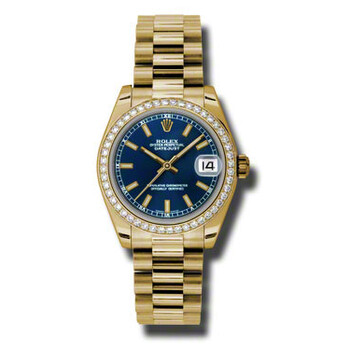 LadyDatejust 31 Blue Dial 18K Yellow Gold President Automatic Watch 178288BLSP