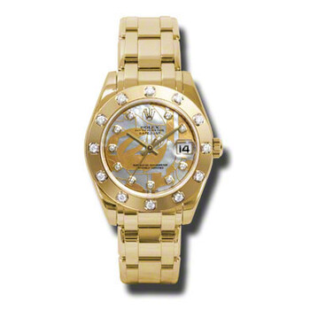 LadyDatejust Pearlmaster Goldust Dream Mother Of Pearl Diamond Dial 18K Yellow Gold Automatic Watch 81318GDDMDPM