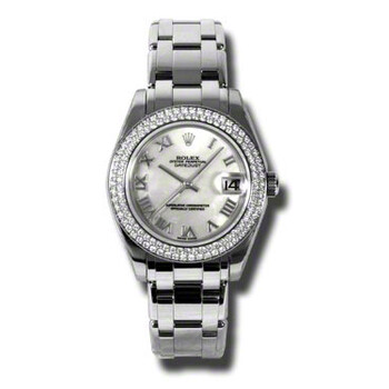 LadyDatejust Pearlmaster Mother Of Pearl Dial 18K White Gold Automatic Watch 81339MRPM