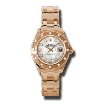 LadyDatejust Pearlmaster Mother Of Pearl Diamond Dial 18K Everose Gold Automatic Watch 80315MDPM