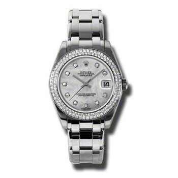 LadyDatejust Pearlmaster Mother Of Pearl Diamond Dial 18K White Gold Automatic Watch 81339MDPM