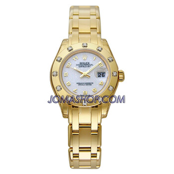 LadyDatejust Pearlmaster White Dial 18K Yellow Gold Automatic Watch 80318WAPM