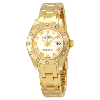 LadyDatejust Pearlmaster White Dial 18K Yellow Gold Automatic Watch 80318WRPM