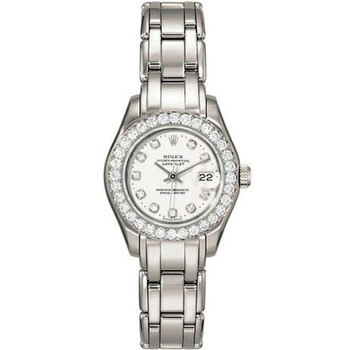 LadyDatejust Pearlmaster White Diamond Dial 18K White Gold Automatic Watch 80299WDPM