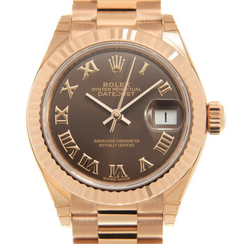 Lady Datejust 18kt Rose Gold Automatic Brown Dial Watch