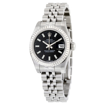 Lady Datejust 26 Black Dial Stainless Steel Jubilee Bracelet Automatic Watch 179174BKSJ