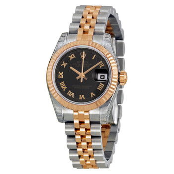 Lady Datejust 26 Black Dial Stainless Steel and 18K Everose Gold Jubilee Bracelet Automatic Watch 179171BKRJ