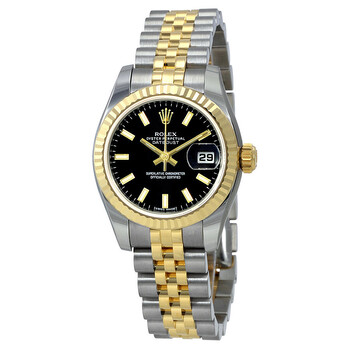 Lady Datejust 26 Black Sunbeam Dial Stainless Steel and 18K Yellow Gold Jubilee Bracelet Automatic Watch 179173BKSJ