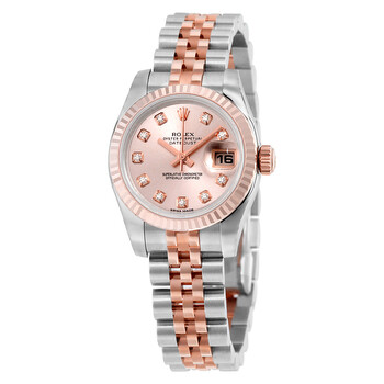 Lady Datejust 26 Rose With 10 Diamonds Dial Stainless Steel and 18K Everose Gold Jubilee Bracelet Automatic Watch 179171RDJ