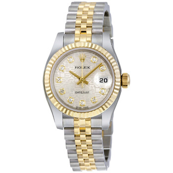 Lady Datejust 26 Silver Jubilee With 10 Diamonds Dial Stainless Steel and 18K Yellow Gold Jubilee Bracelet Automatic Watch 179173SJDJ