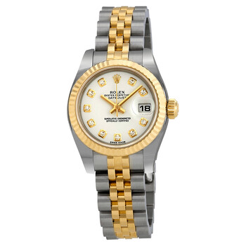 Lady Datejust 26 White With 10 Diamonds Dial Stainless Steel and 18K Yellow Gold Jubilee Bracelet Automatic Watch 179173WDJ