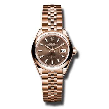 Lady Datejust 28 Chocolate Dial 18K Pink Gold Jubilee Bracelet Automatic Watch 279165CHSJ