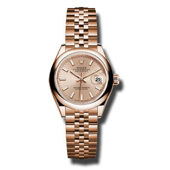 Lady Datejust 28 Pink Sundust Dial 18K Pink Gold Jubilee Bracelet Automatic Watch 279165PSJ