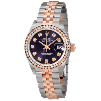 Lady Datejust Aubergine Dial Diamond Automatic Watch 279381OBDJ