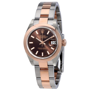 Lady Datejust Chocolate Dial Steel and 18K Everose Gold Oyster Watch 279161CHSO