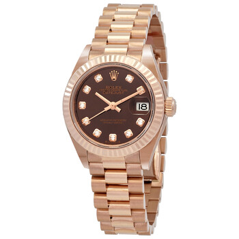 Lady Datejust Chocolate Diamond Dial Automatic 18 Carat Rose Gold President Watch 279175CHDP