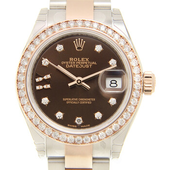 Lady Datejust Chocolate Diamond Dial Automatic Steel and 18ct Everose Gold Oyster Watch 279381CHRDO
