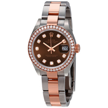Lady Datejust Chocolate Diamond Dial Steel and 18ct Everose Gold Watch 279381CHDO