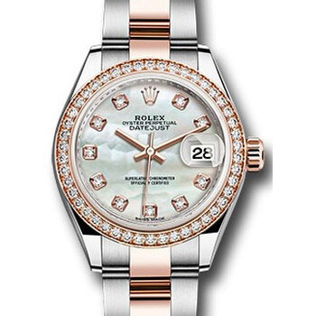 Lady Datejust Mother Of Pearl Steel And 18k Everose Gold Diamond Watch 279381MDO
