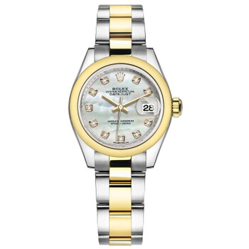 Lady Datejust Mother of Pearl Diamond Steel and 18K Yellow Gold Oyster Watch 279163MDO