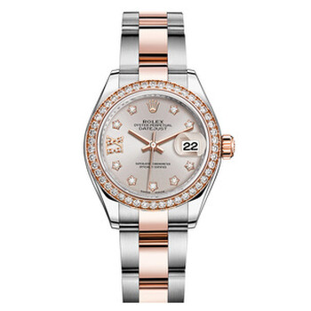 Lady Datejust Sundust Diamond Dial Automatic Steel and 18ct Everose Gold Oyster Watch 279381SNRDO