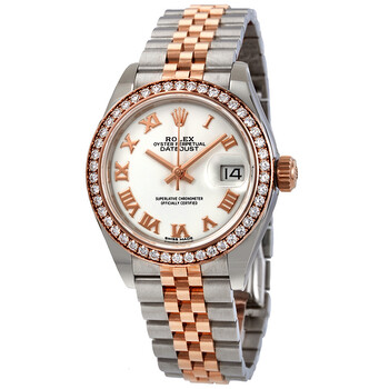 Lady Datejust White Dial Automatic Steel and 18K Everose Gold Jubilee Watch 279381WRJ
