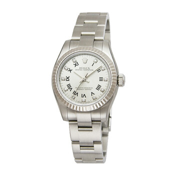 Lady Oyster Perpetual 26 Silver With 11 Diamonds Dial Stainless Steel Oyster Bracelet Automatic Watch 176234SRDO