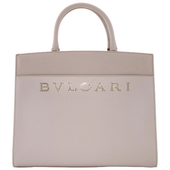 Leather Logo Embossed Tote Bag