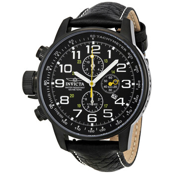 Lefty Chronograph Black Dial Black Leather Lefty Watch