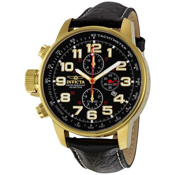 Lefty Chronograph Black Dial Goldtone Watch