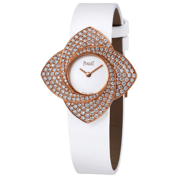 Limelight Blooming White Dial White Satin Strap Watch G0A39183