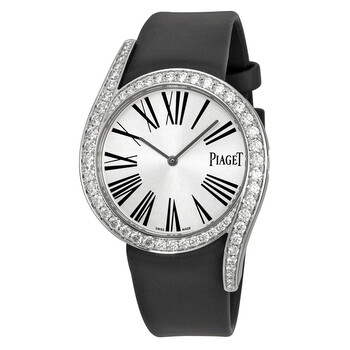 Limelight Gala Silver Dial Black Satin Strap Watch G0A39166