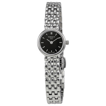 Lovely Black Dial Stainless Steel Watch T0580091105100