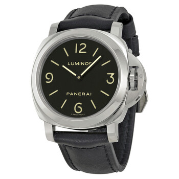 Luminor Base Black Dial and Leather Strap Watch