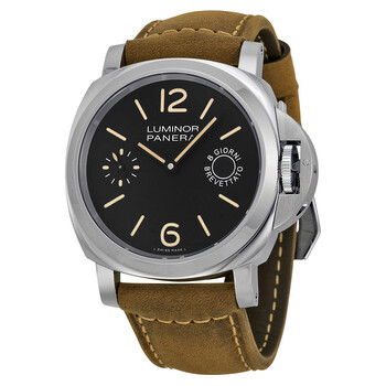 Luminor Marina Black Dial Tan Leather Watch PAM00590