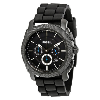 Machine Chronograph Black Dial Black Silicone Watch FS4487