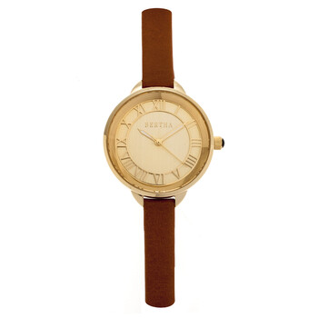 Madison Gold Dial Camel Leather Watch BR6705