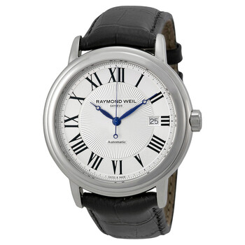 Maestro Automatic Silver Dial Black Leather Watch 2847STC00659