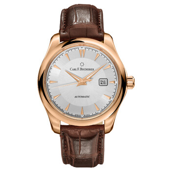 Manero AutoDate 18kt Rose Gold Silver Dial Watch 00.10915.03.13.01